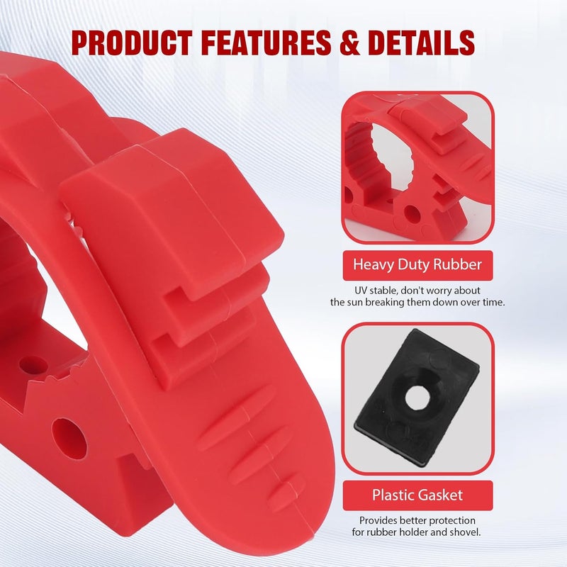 GLOBLED Quick-Release Rubber Clamps, Heavy-Duty Quick Fist Mount Shove Holder Mount Fit 1-1/5''-1-3/5'' For Diameter Tools And Equipment-8PCS - Image 3
